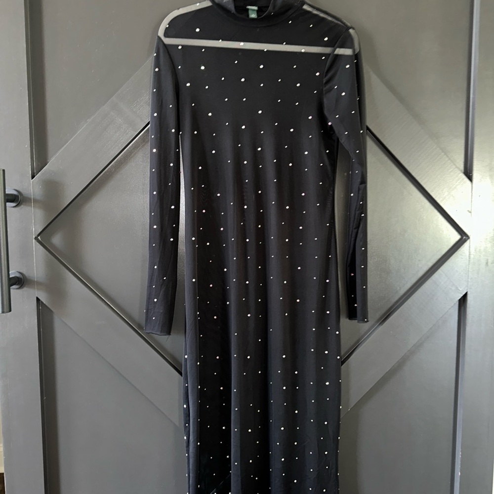 Elegant Black Polka Dot Dress